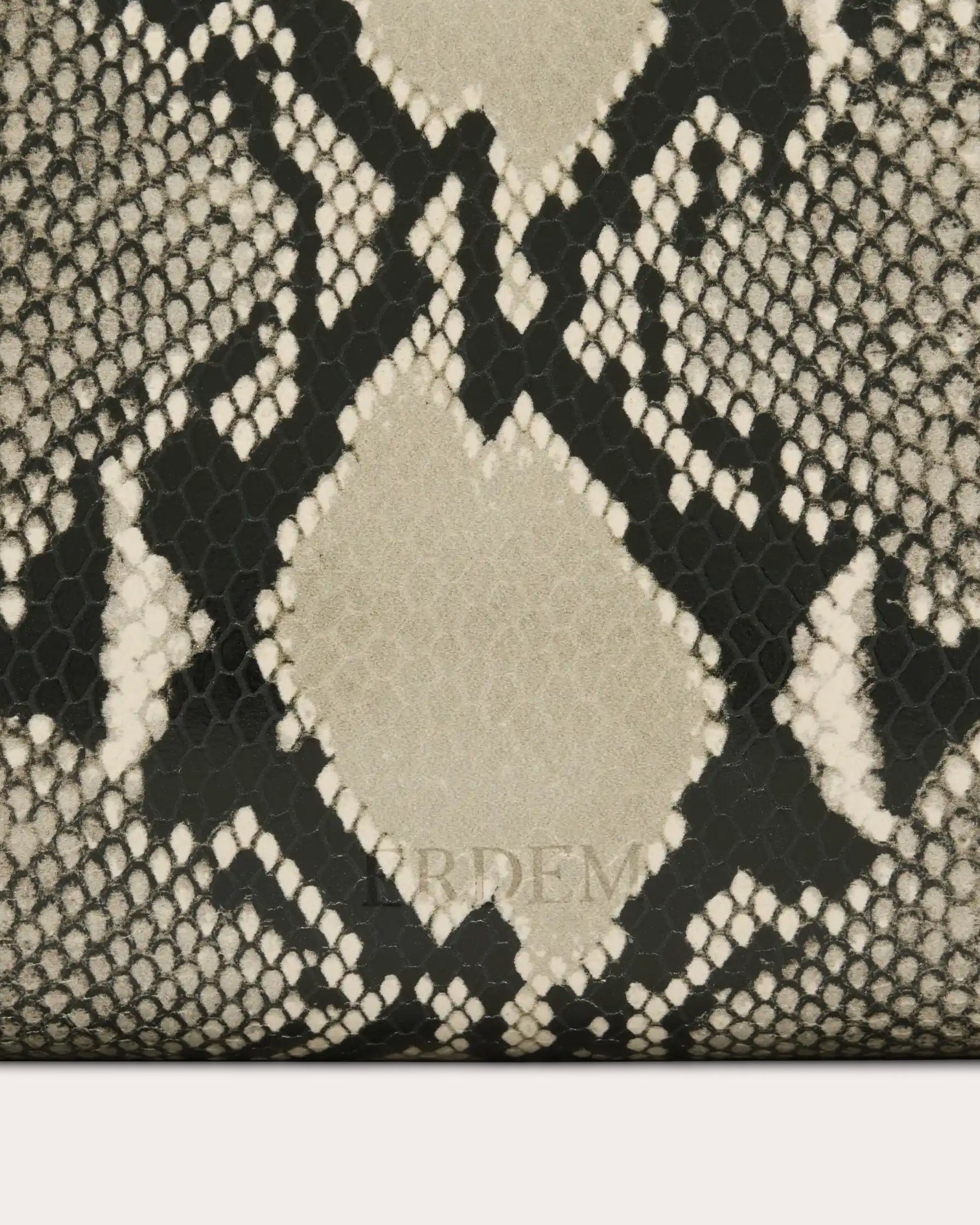 East West Snake-Embossed Leather Bloom Bag