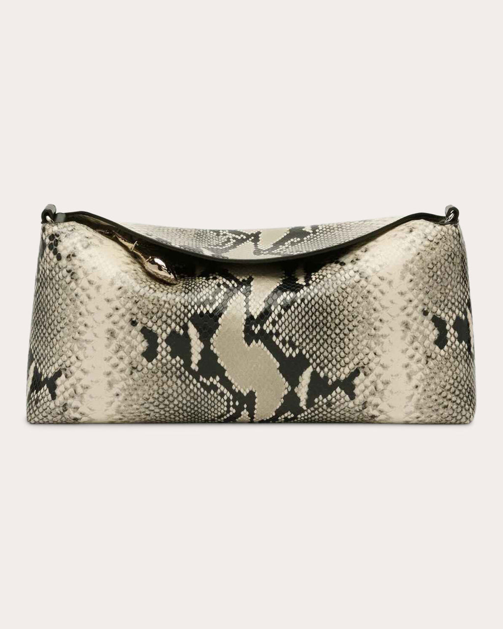 East West Snake-Embossed Leather Bloom Bag