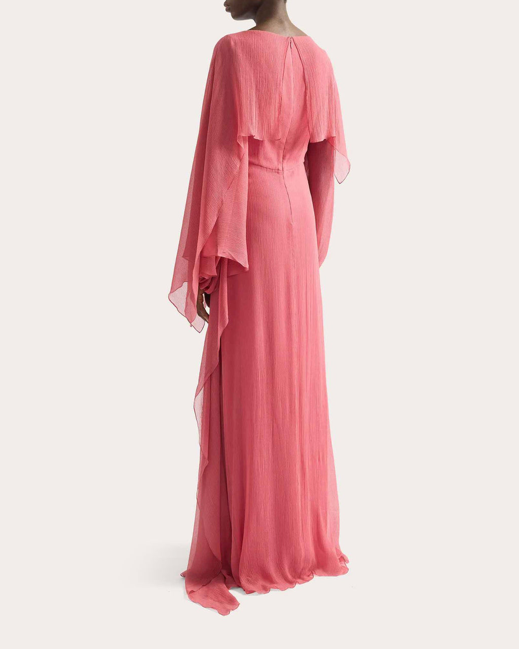 Crystal Silk Chiffon Asymmetric Drape Gown
