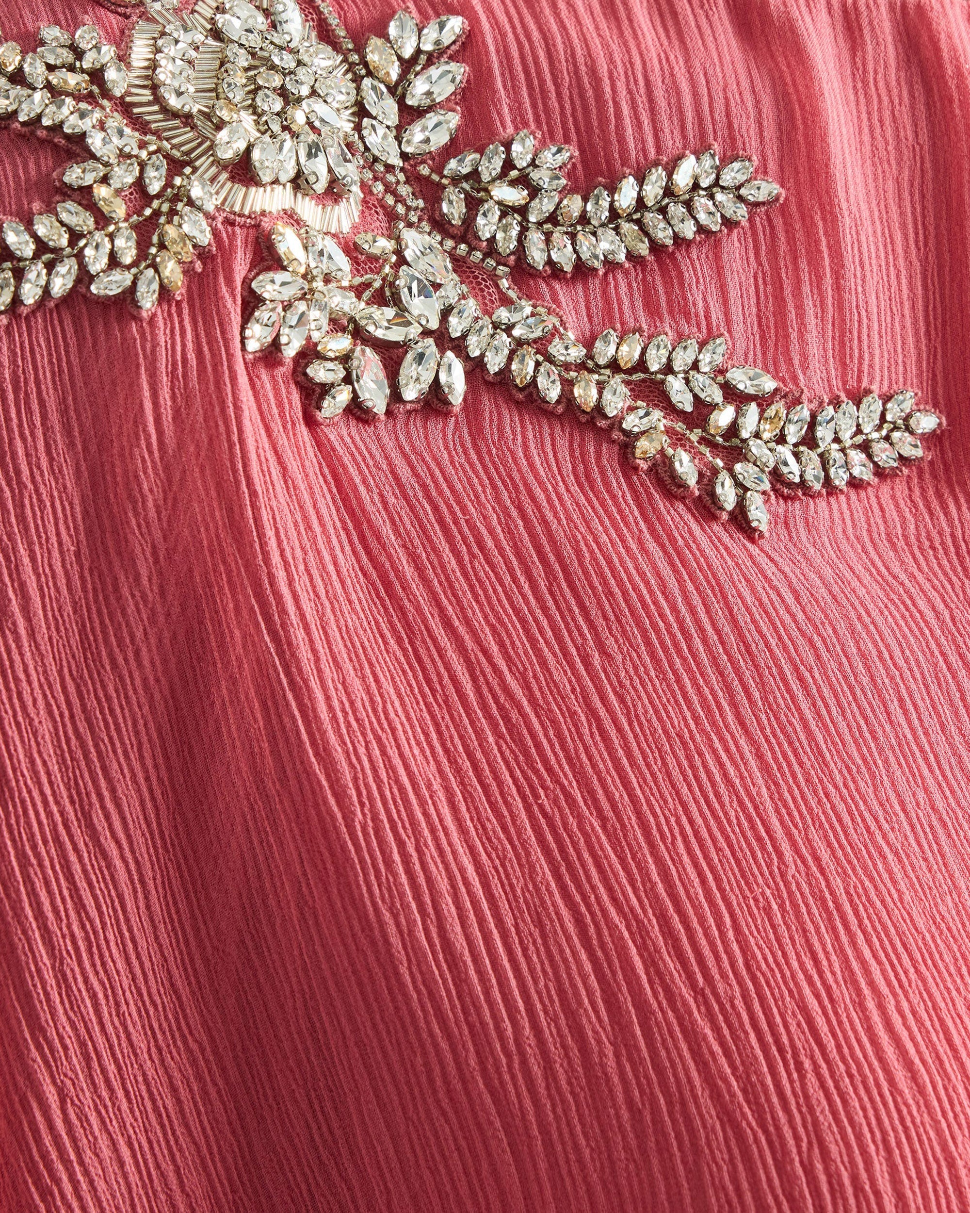 Crystal Silk Chiffon Asymmetric Drape Gown