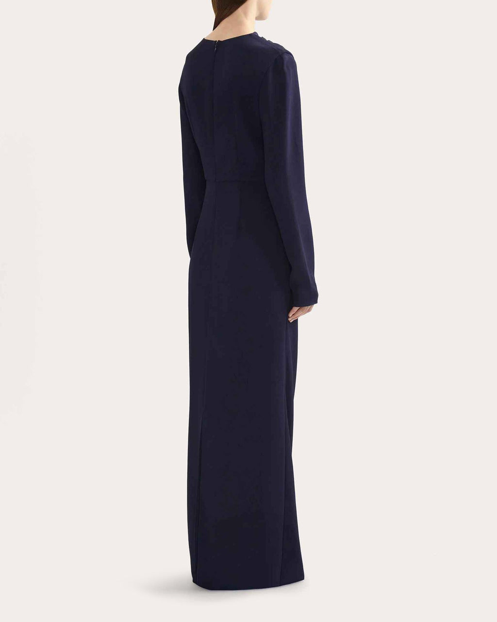 Crystal Long-Sleeve Drape Gown