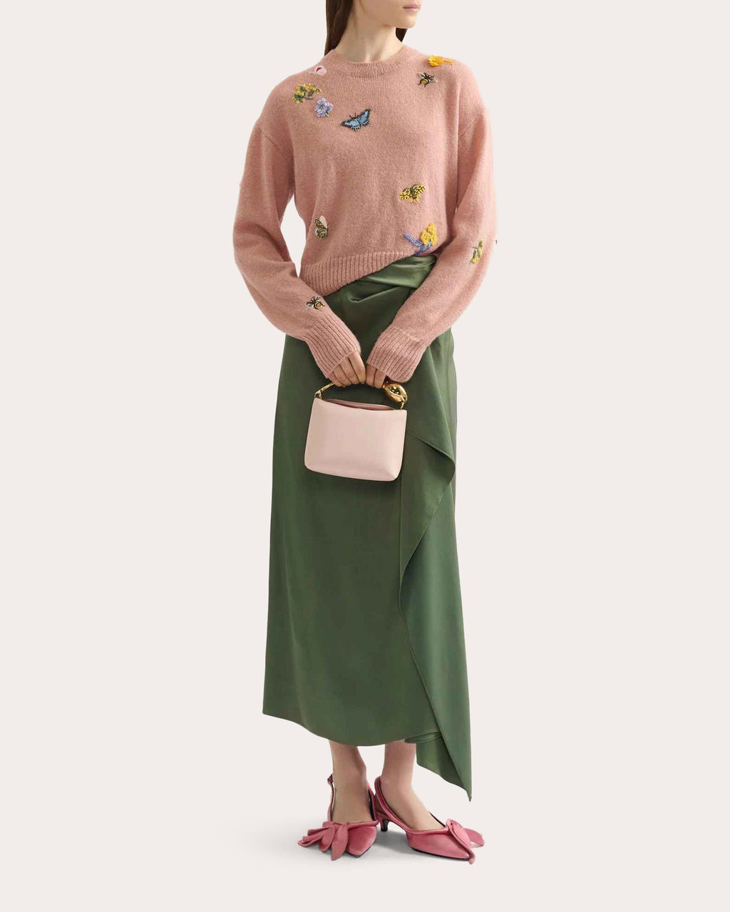 Embroidered Wool Crewneck Sweater