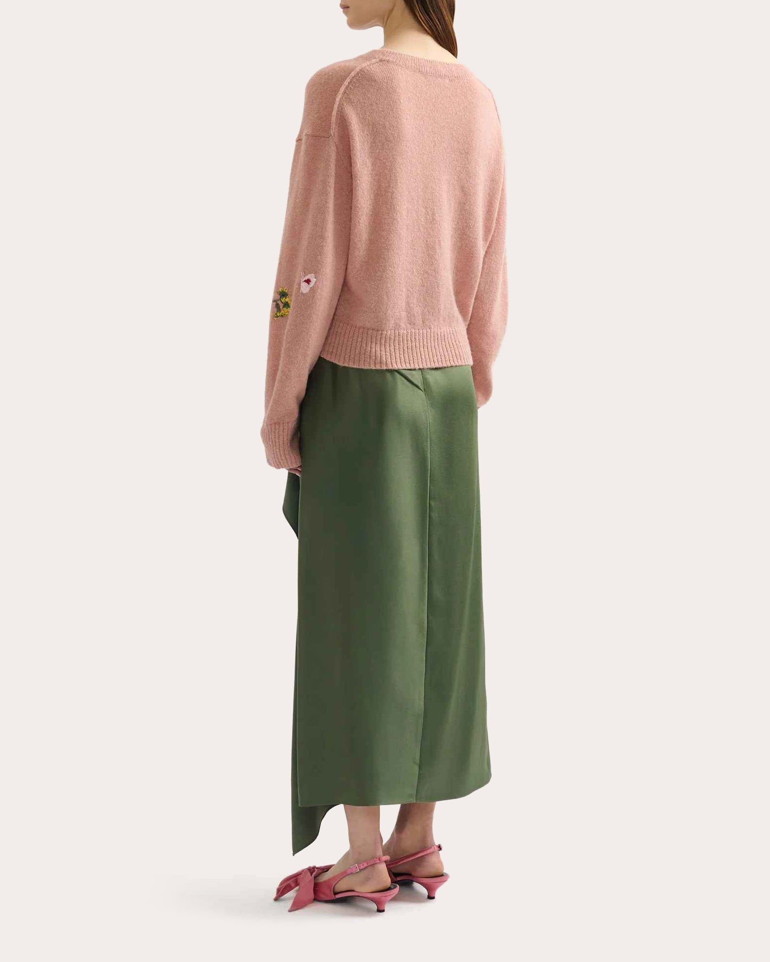 Embroidered Wool Crewneck Sweater