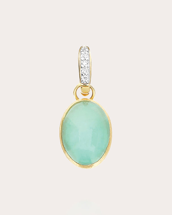 Diamond & Jadeite 18k Gold Small Lattementa Pendant