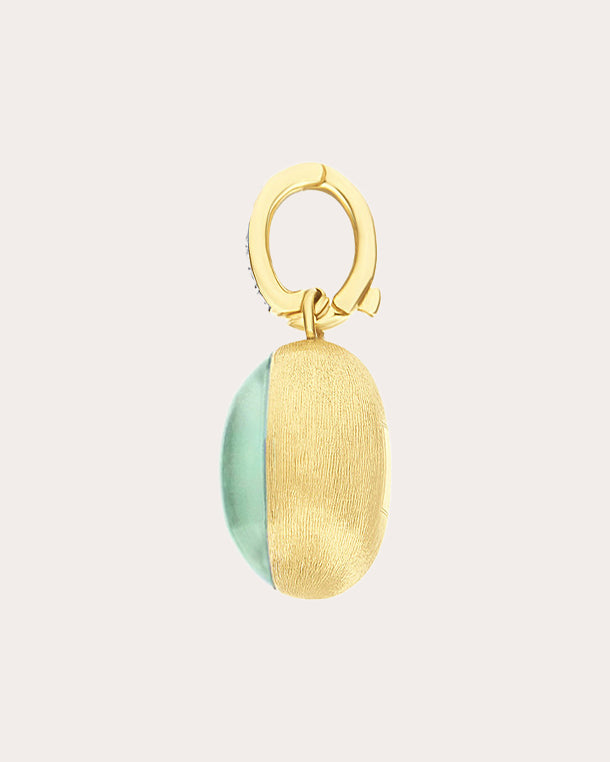 Diamond & Jadeite 18k Gold Small Lattementa Pendant