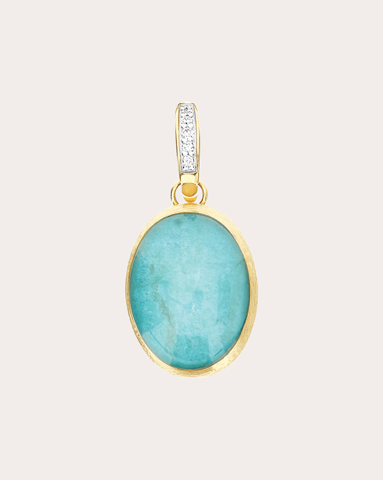 Amazonite & Diamond 18k Gold Medium Anice Pendant