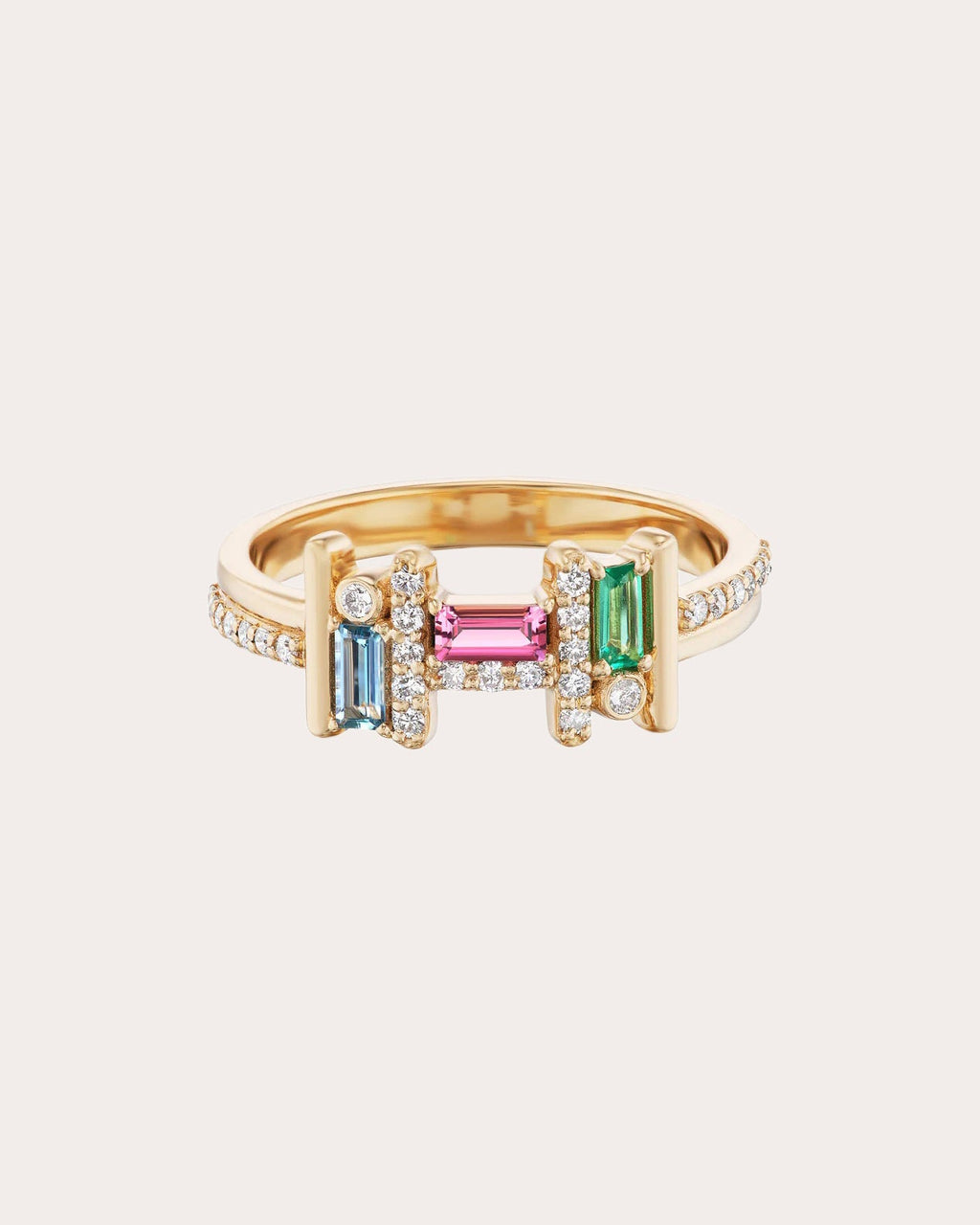 Diamond & Gemstone 14k Gold Ethereal Reine Ring
