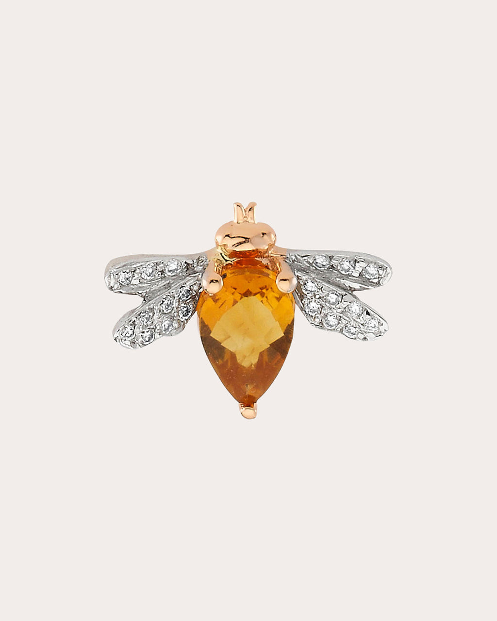 Citrine & Diamond Queen Bee Bella Singular Stud Earring