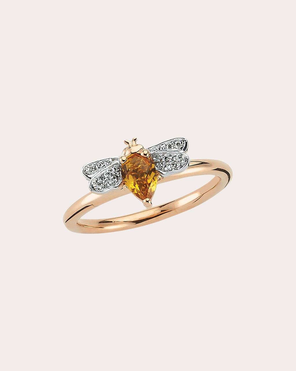 Citrine & Diamond Queen Bee Bella Ring