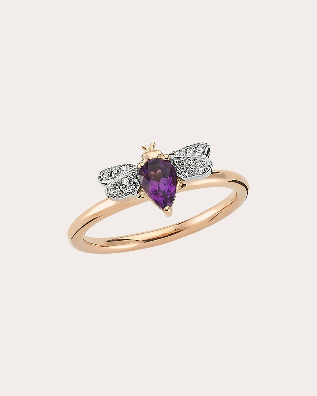 Amethyst & Diamond Queen Bee Bella Ring