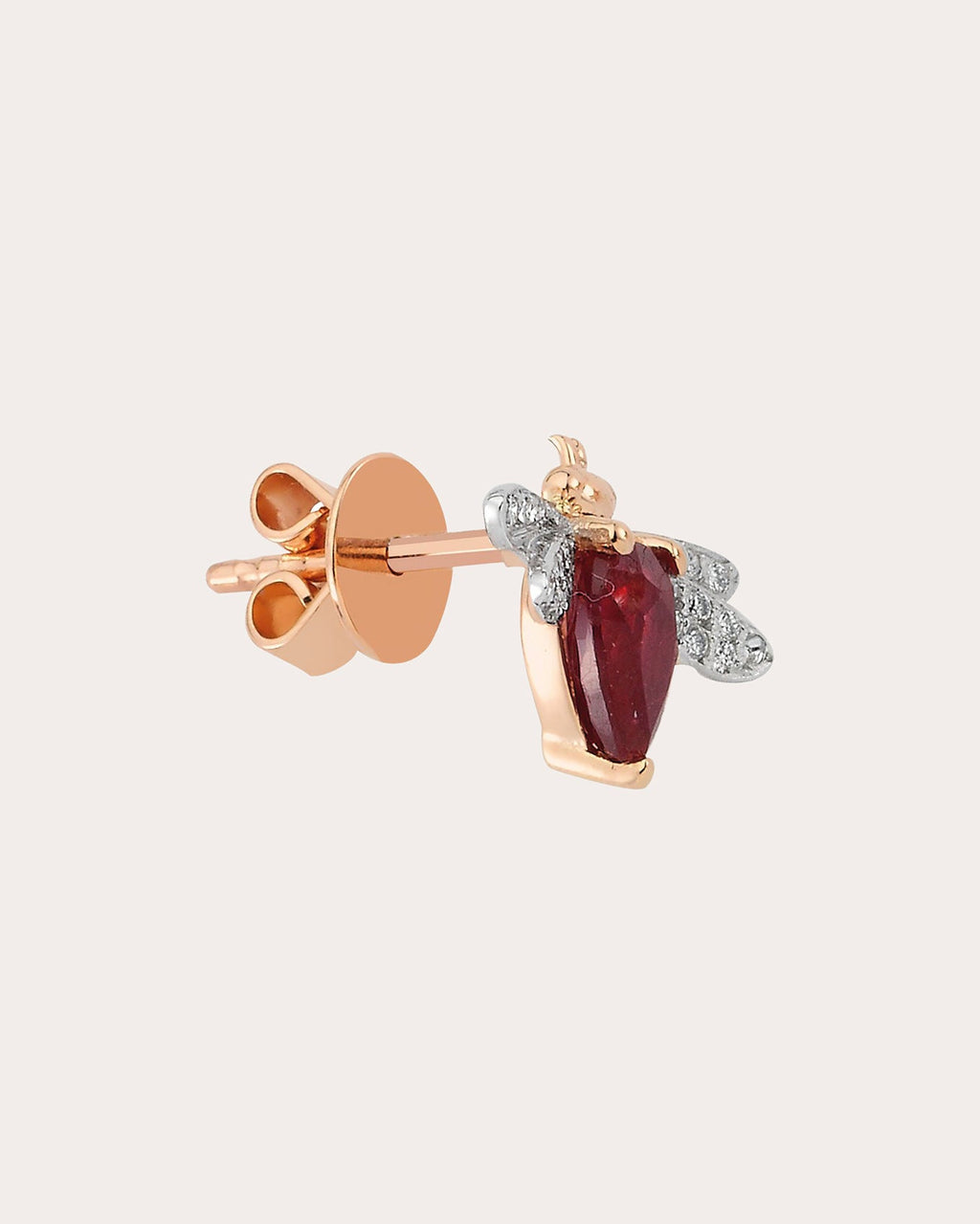Ruby & Diamond Queen Bee Bella Singular Stud Earring