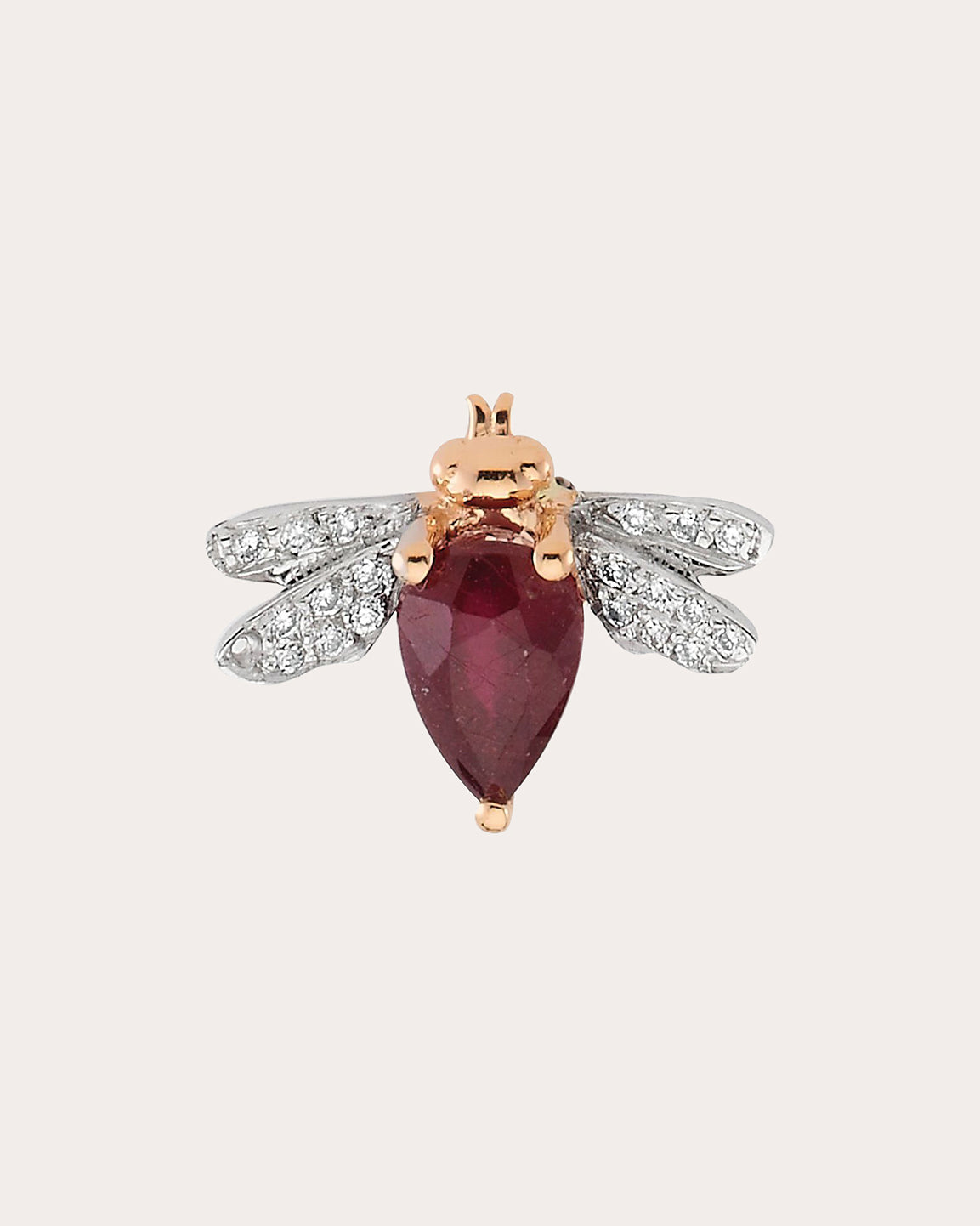 Ruby & Diamond Queen Bee Bella Singular Stud Earring