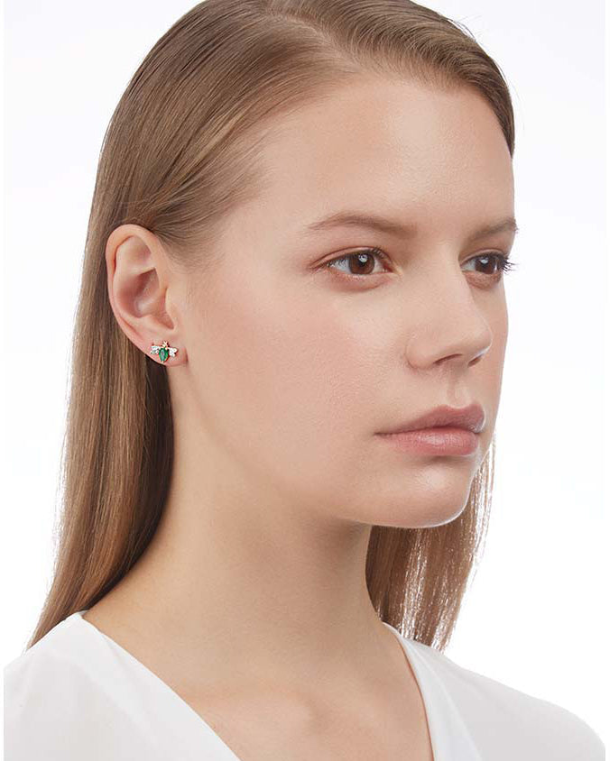 Emerald & Diamond Queen Bee Bella Singular Stud Earring