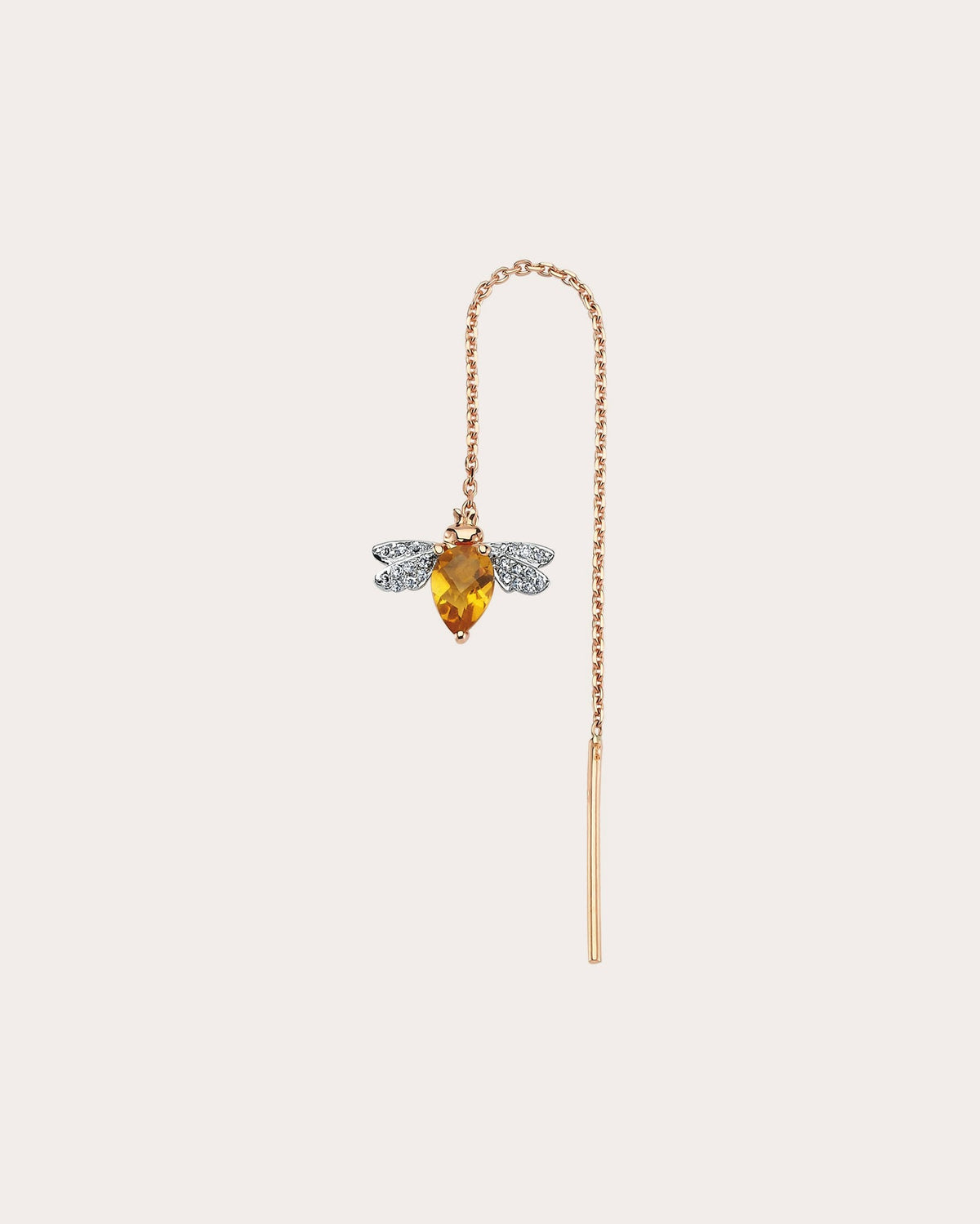Citrine Queen Bee Bella Threader Earring