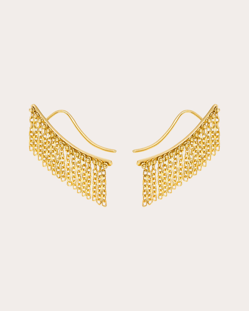 18k Gold Short Chainfall Ear Climbers