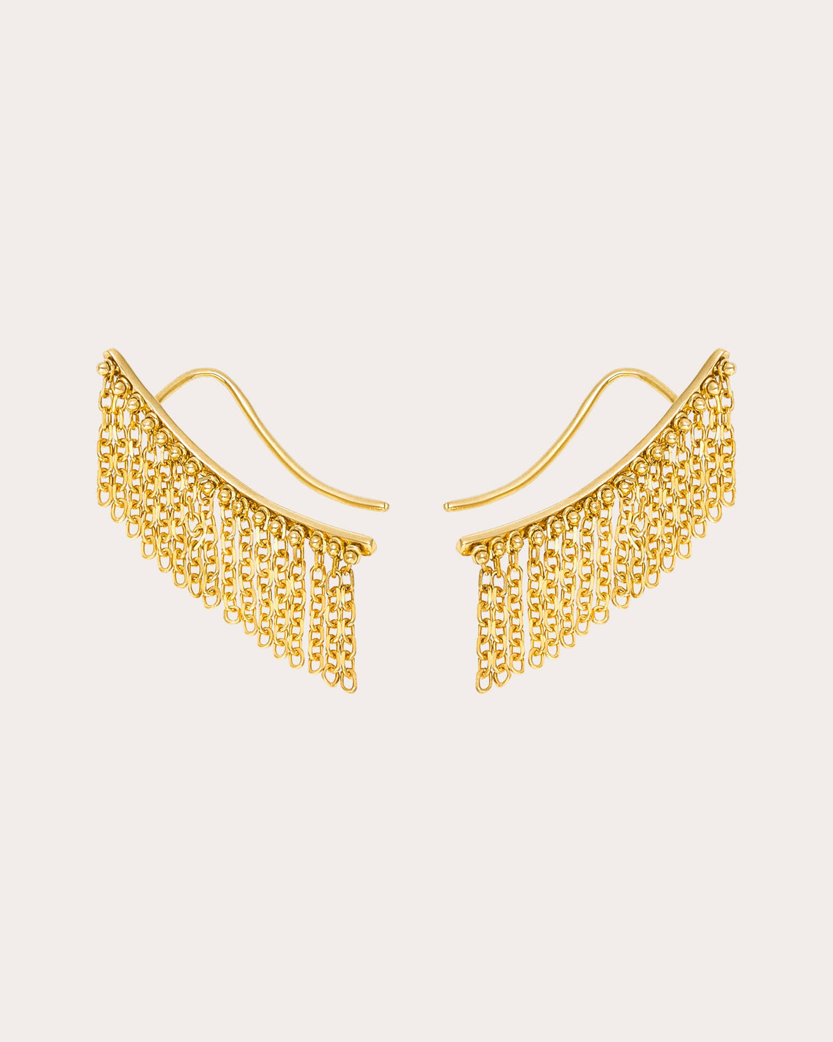 18k Gold Short Chainfall Ear Climbers