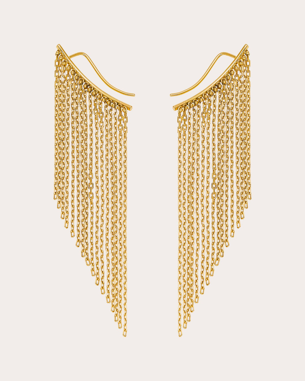 18k Gold Mid Chainfall Ear Climbers
