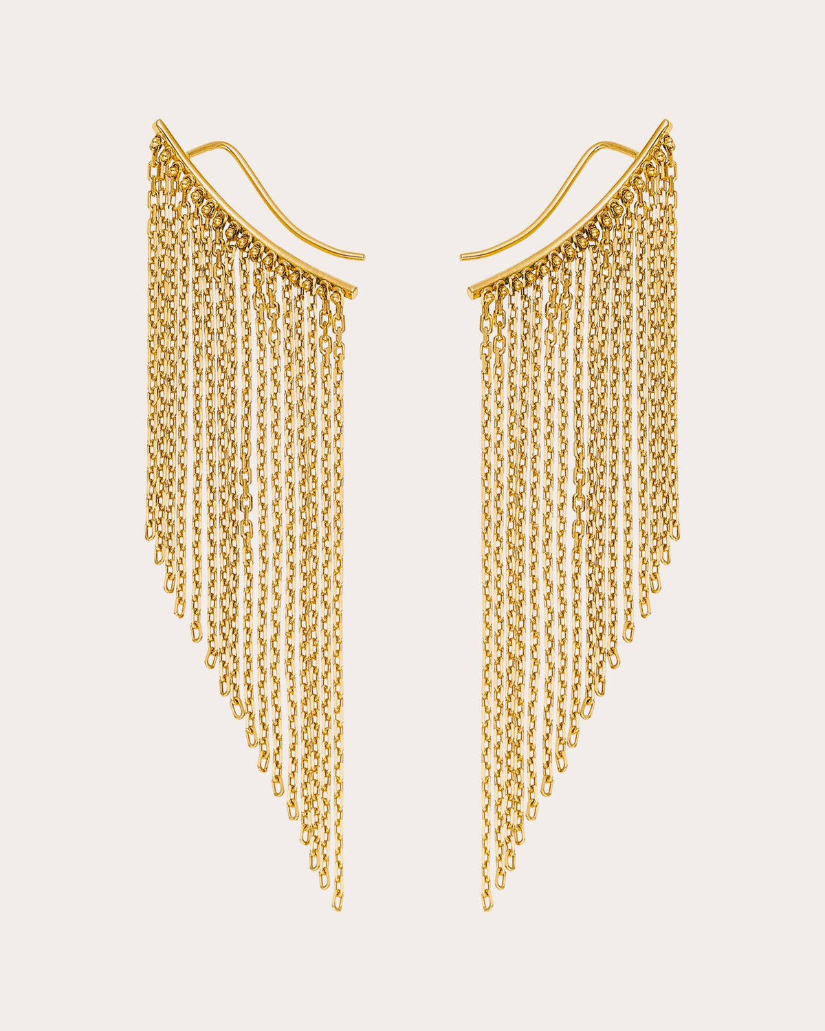 18k Gold Mid Chainfall Ear Climbers