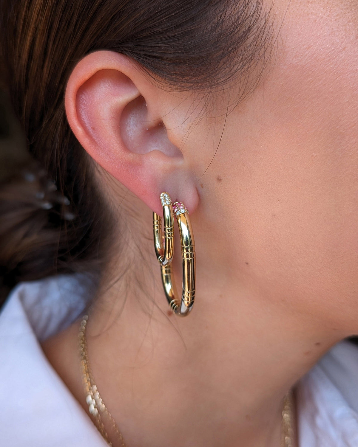 Diamond Crew Oval Small Hoop Earrings