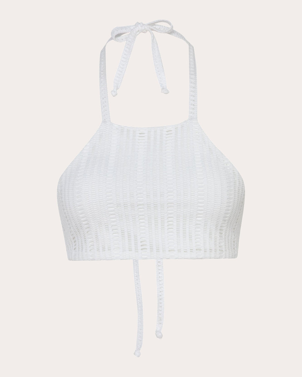 Paradis Geometric Mesh Halter Bikini Top