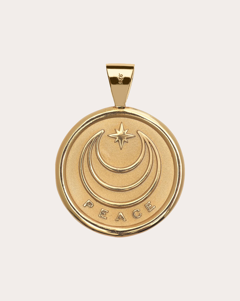 PEACE Small Coin Pendant Necklace
