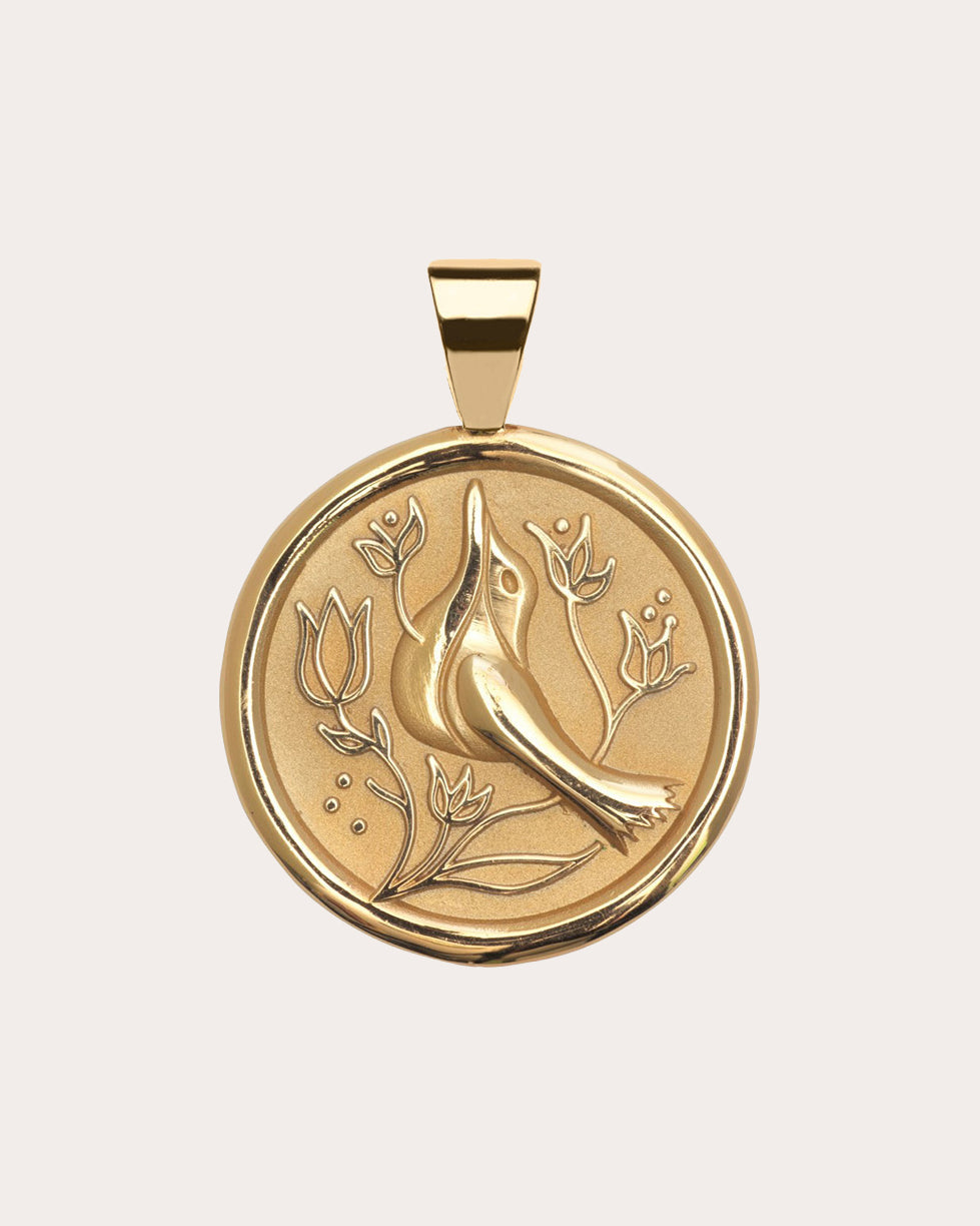 PEACE Small Coin Pendant Necklace