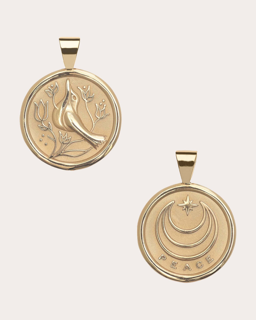 PEACE Small Coin Pendant Necklace