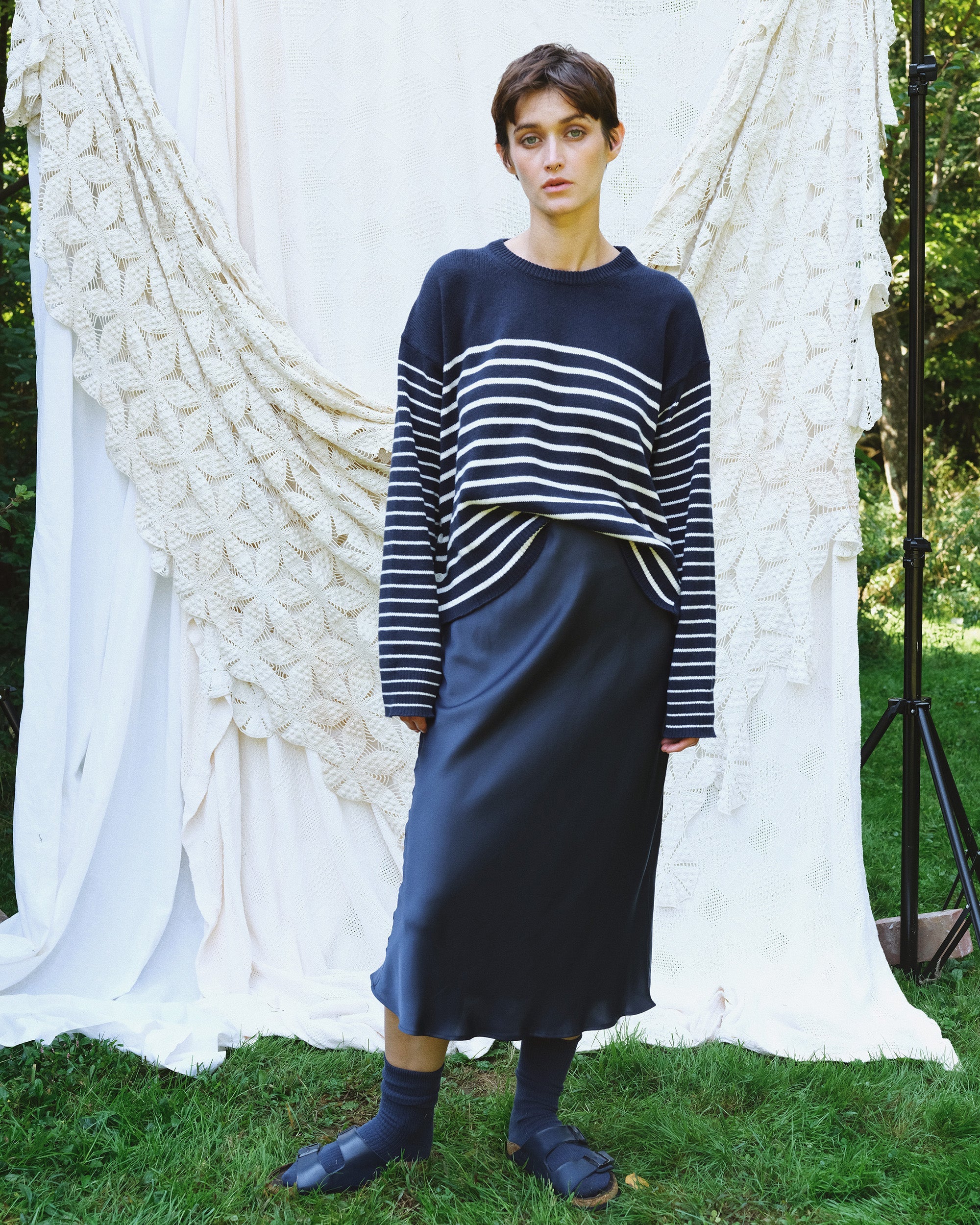 Nic Stripe Cotton Cashmere Sweater
