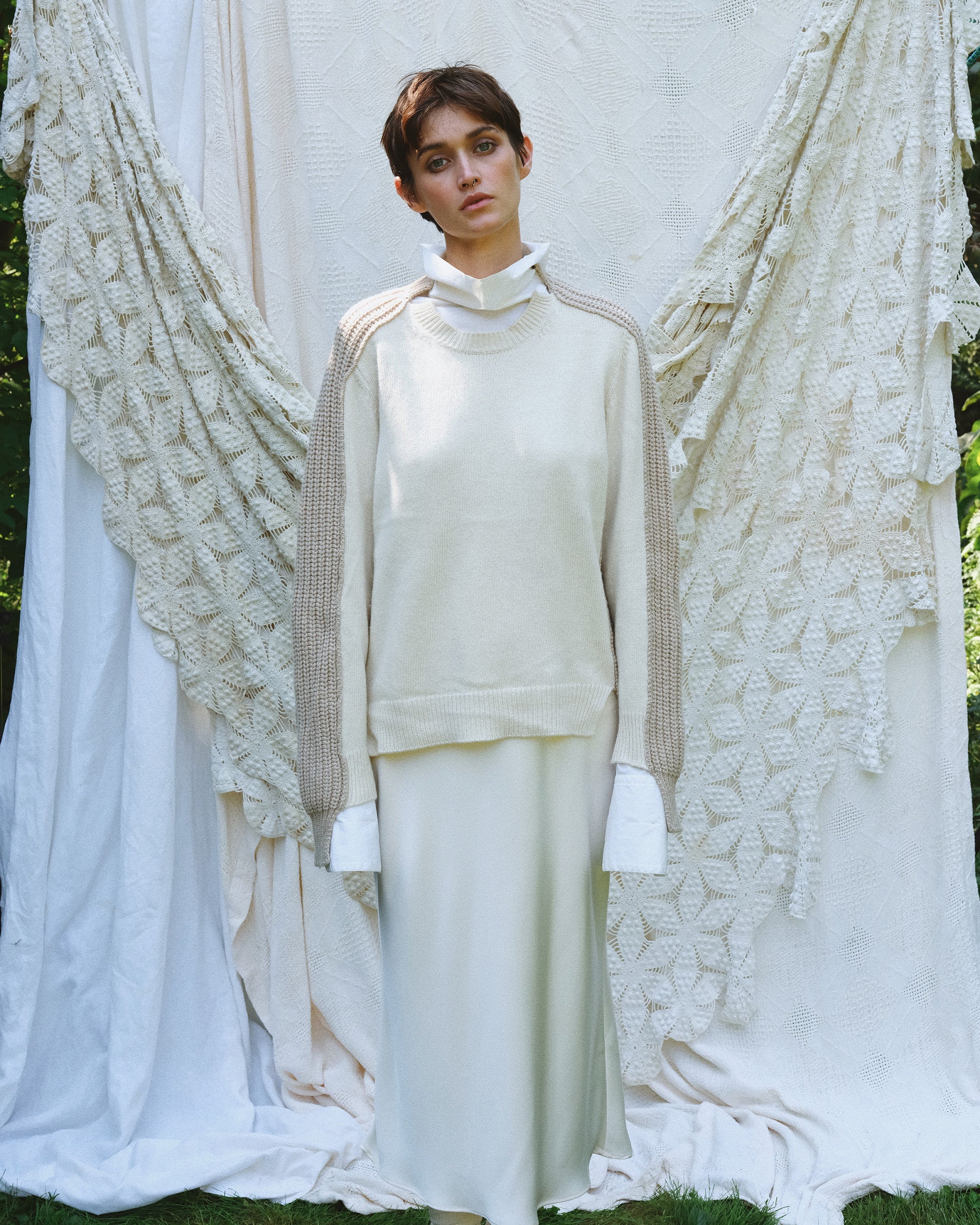 Max Cashmere Wool Paneled Sweater