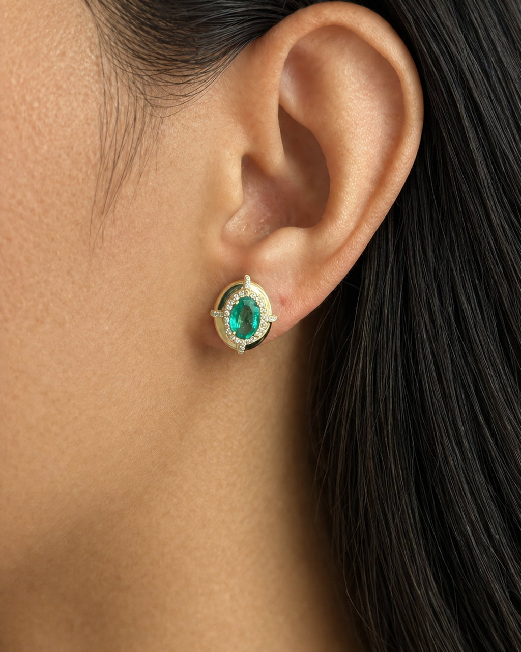 Emerald Limited Edition Medallion Stud Earrings