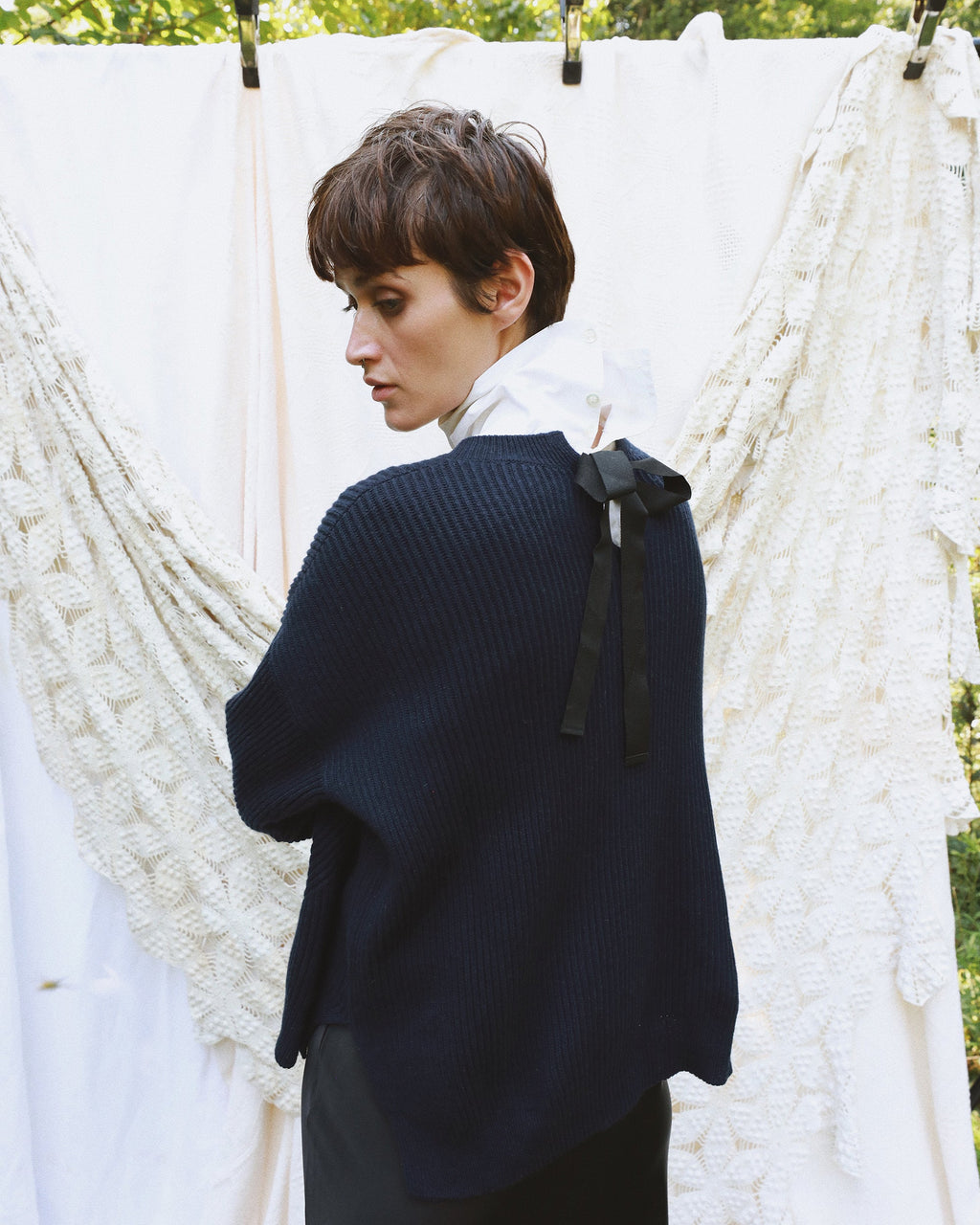 Brina Cotton Cashmere Bow Sweater
