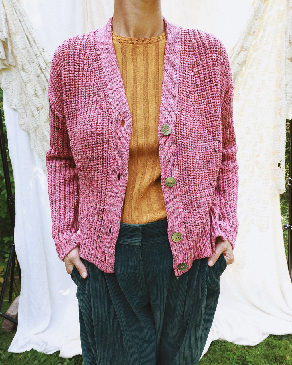 Mireille Chunky Knit V-Neck Cardigan