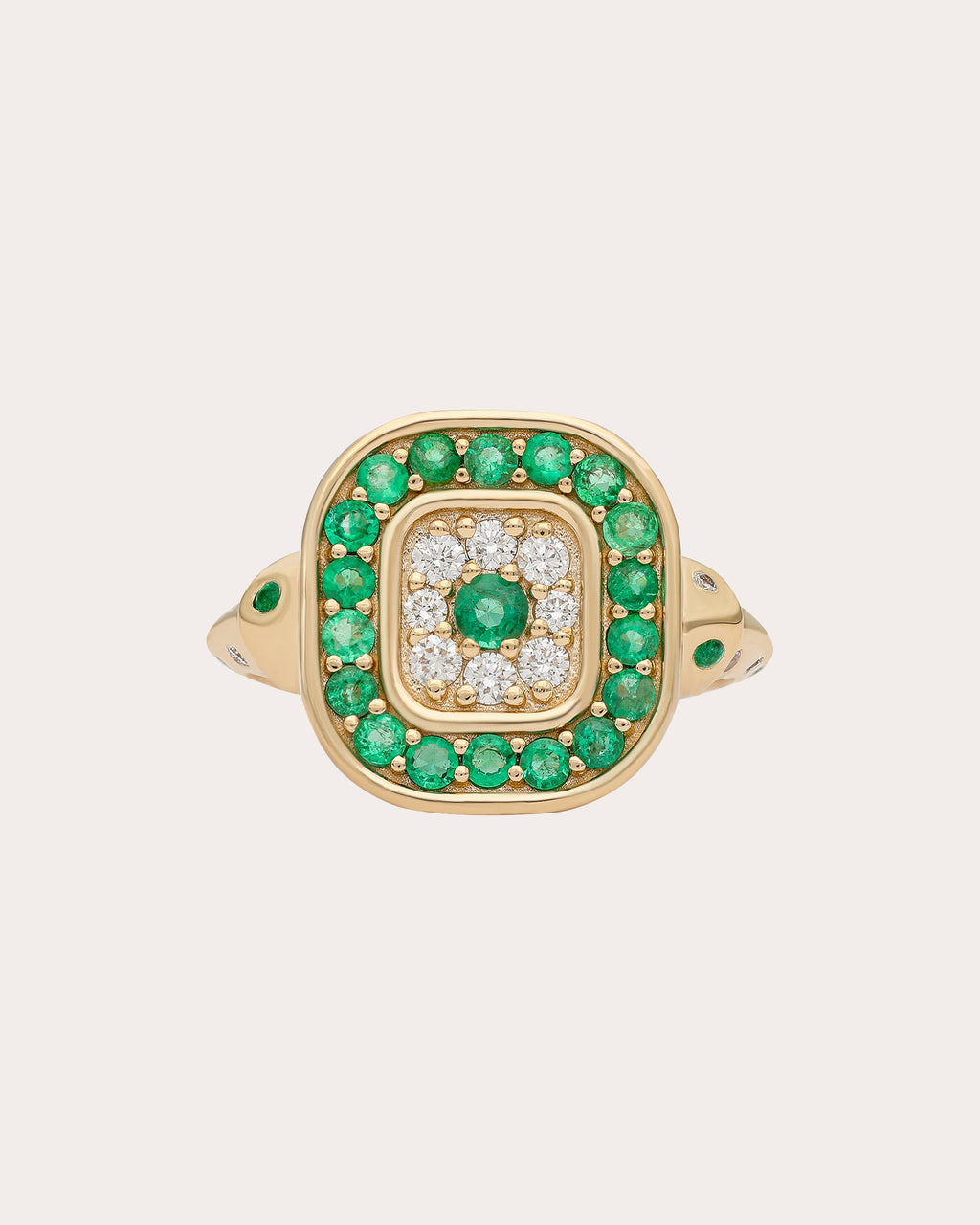 Emerald & Diamond 14k Gold Pillow Talk Ring