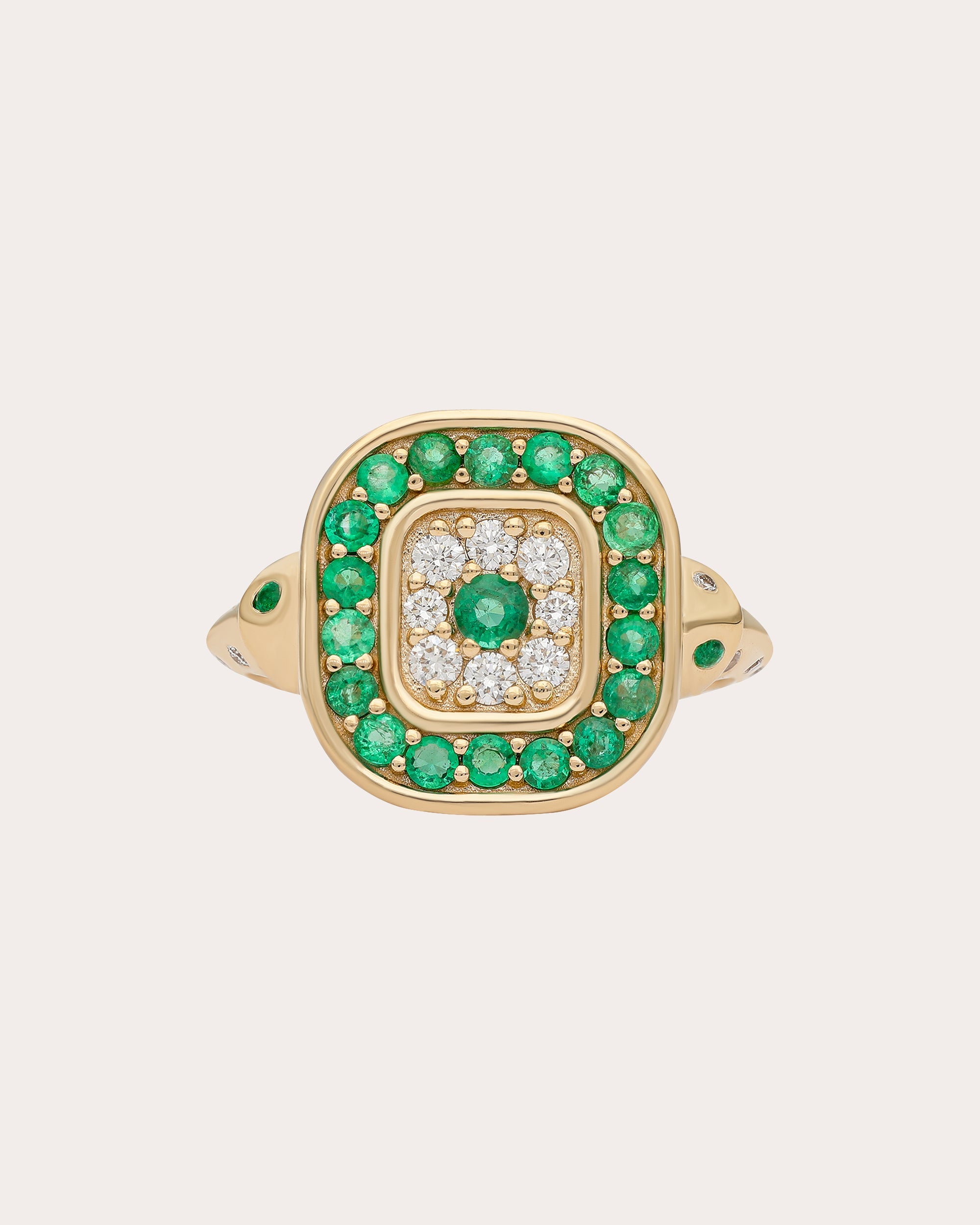 Emerald & Diamond 14k Gold Pillow Talk Ring