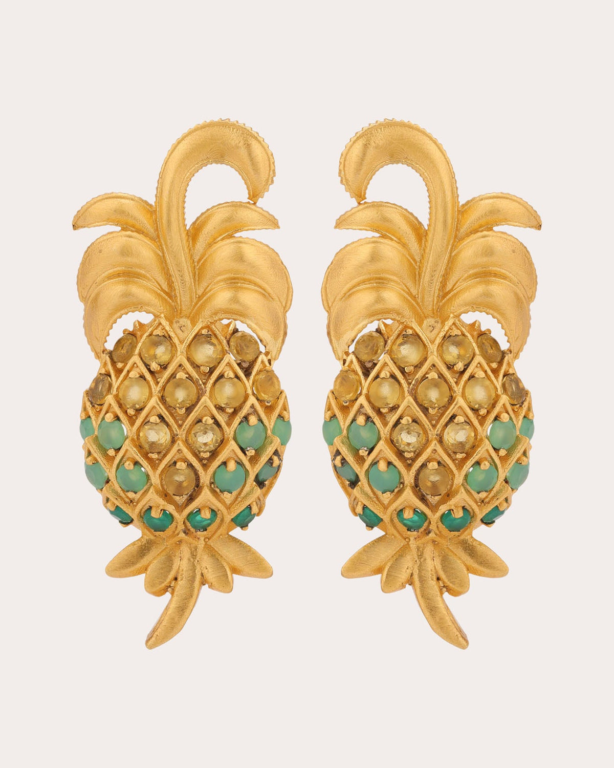 Citrine Pineapple Drop Earrings