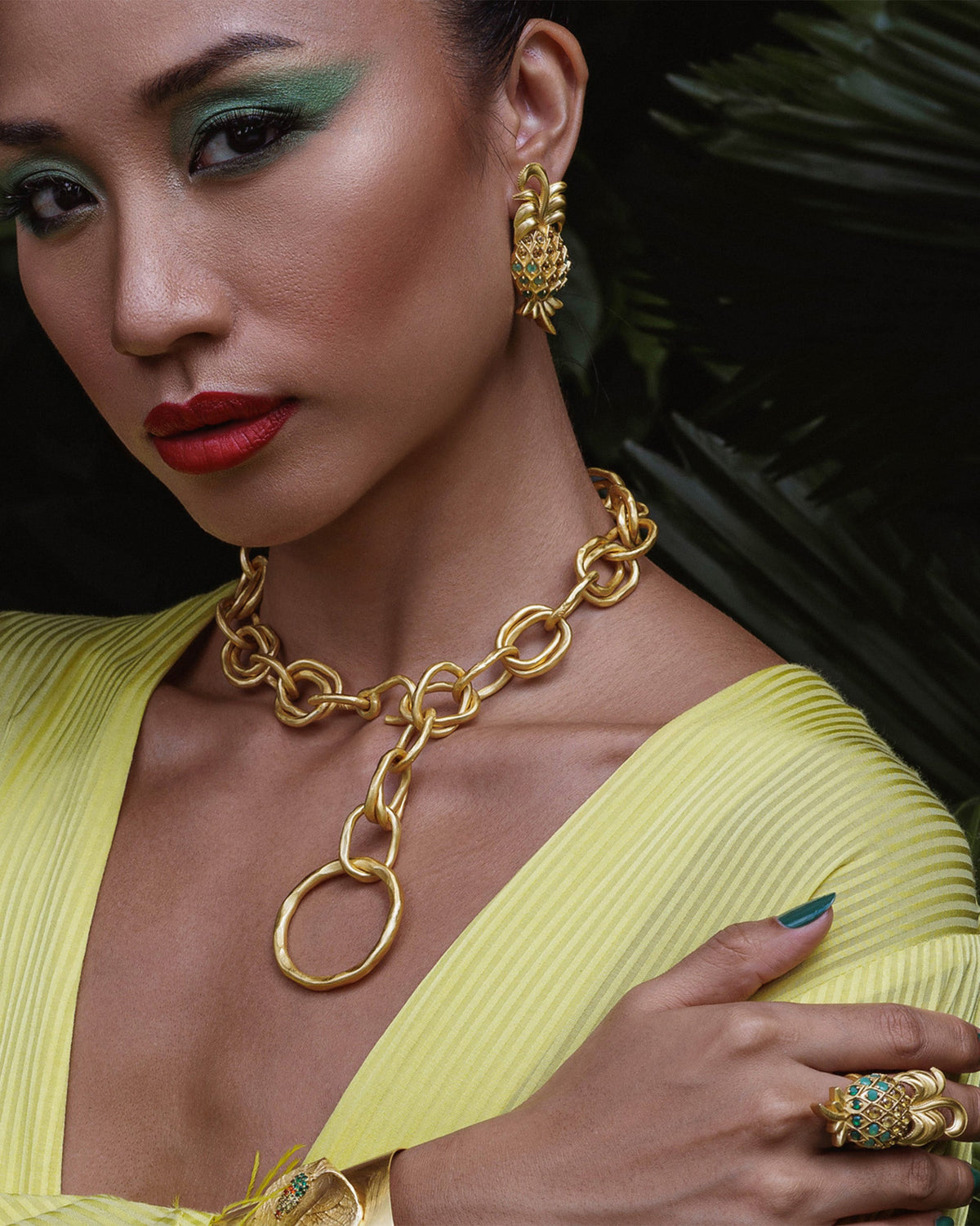 Citrine Pineapple Drop Earrings