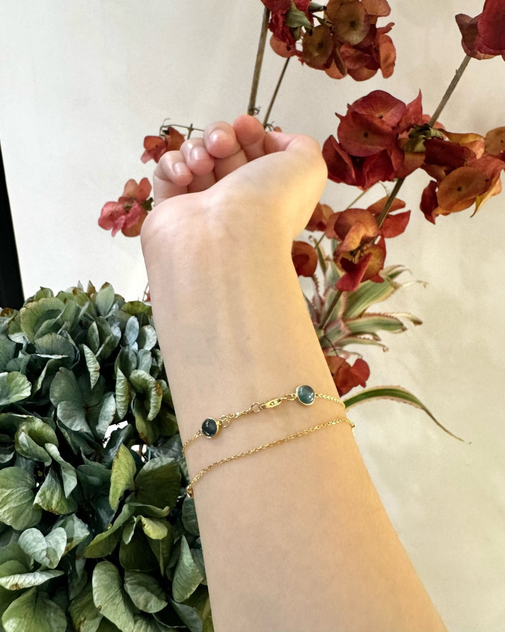 Pink Tourmaline & 18k Gold Candy Bracelet