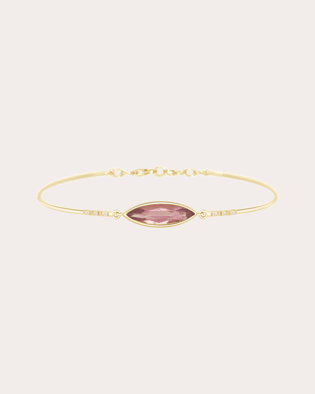 Diamond & Pink Tourmaline Marquise Bangle
