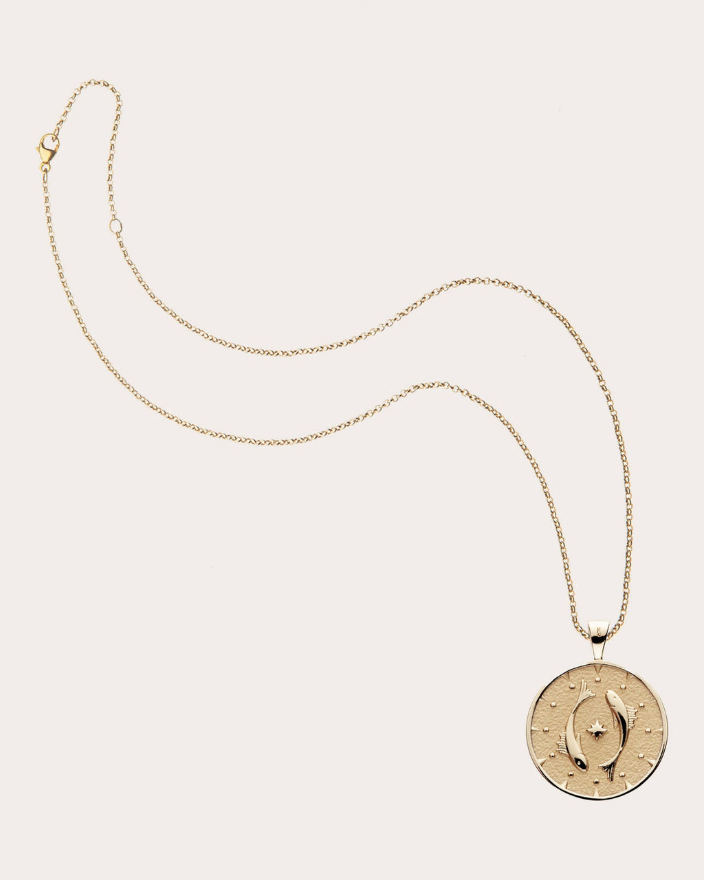 PISCES Small Zodiac Coin Pendant Necklace