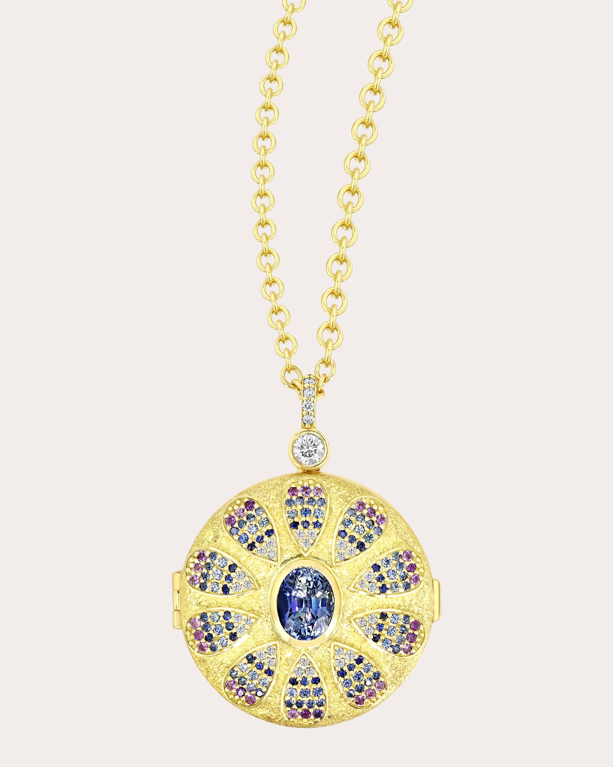 Sapphire & Diamond Prisma Locket Necklace