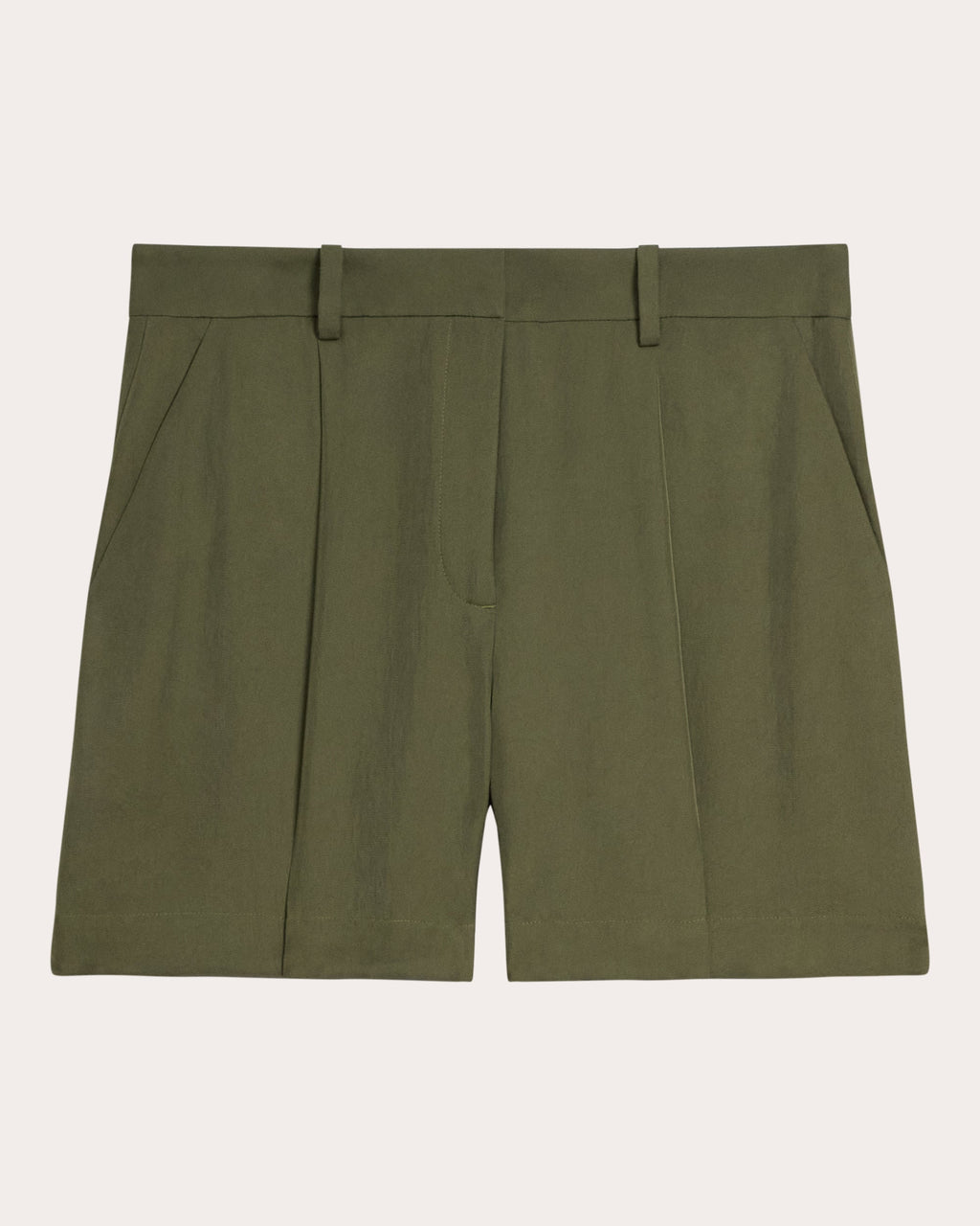 Washed Twill Fluid Pleated Shorts