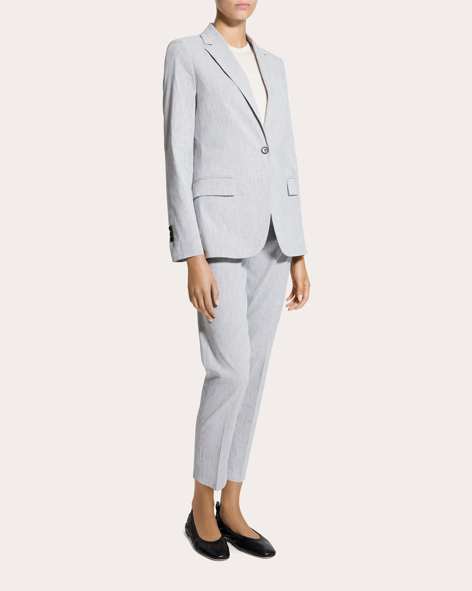 Textured Linen Staple Blazer