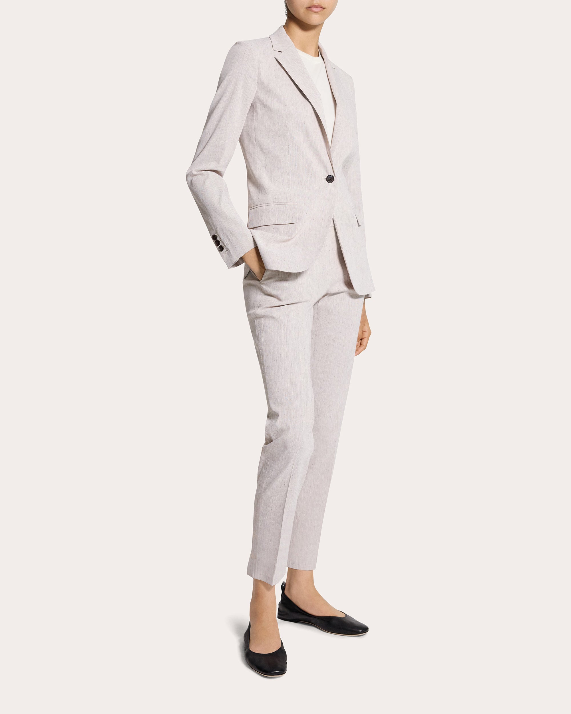 Textured Linen Staple Blazer