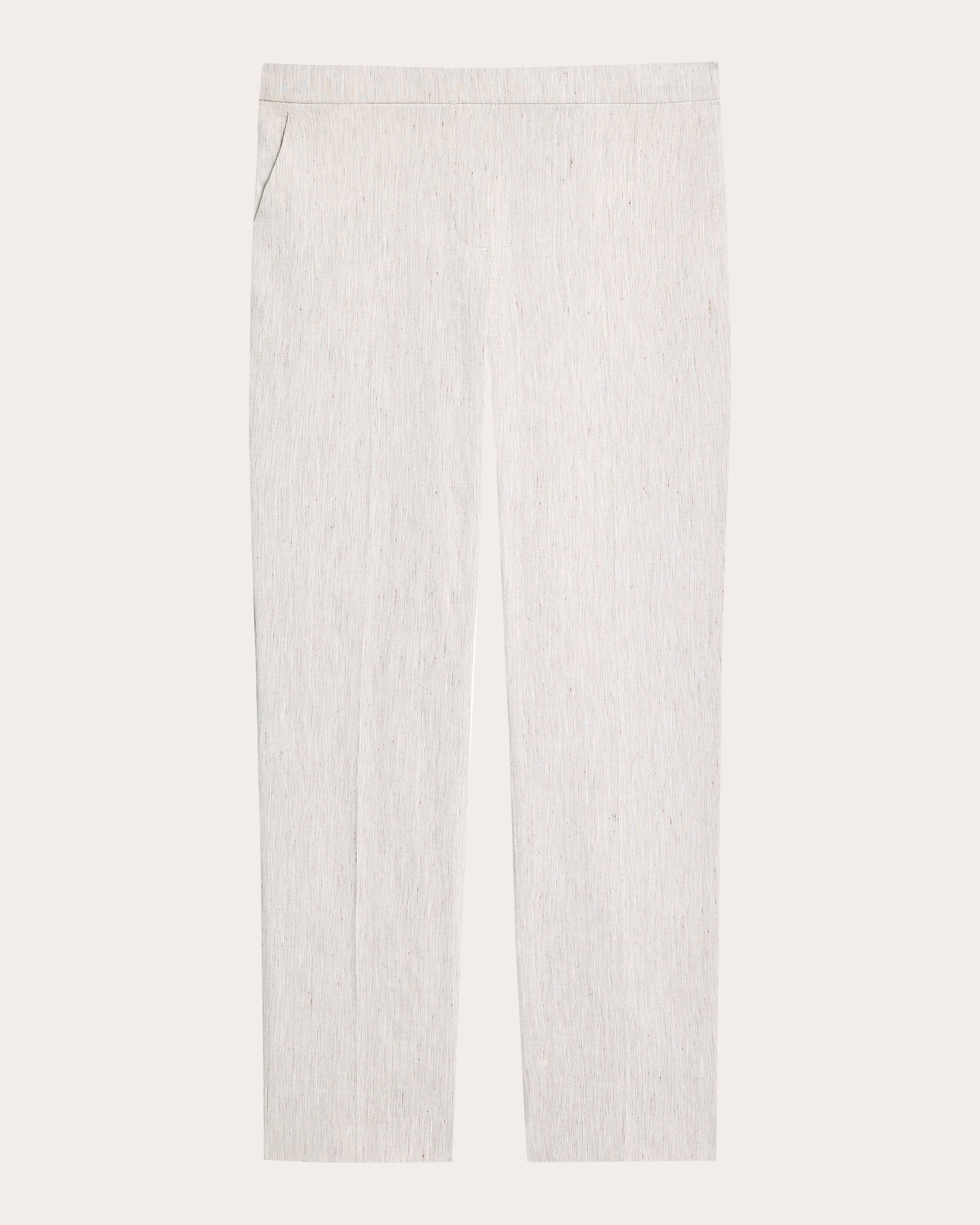 Treeca Textured Linen Cropped Pull-On Pants