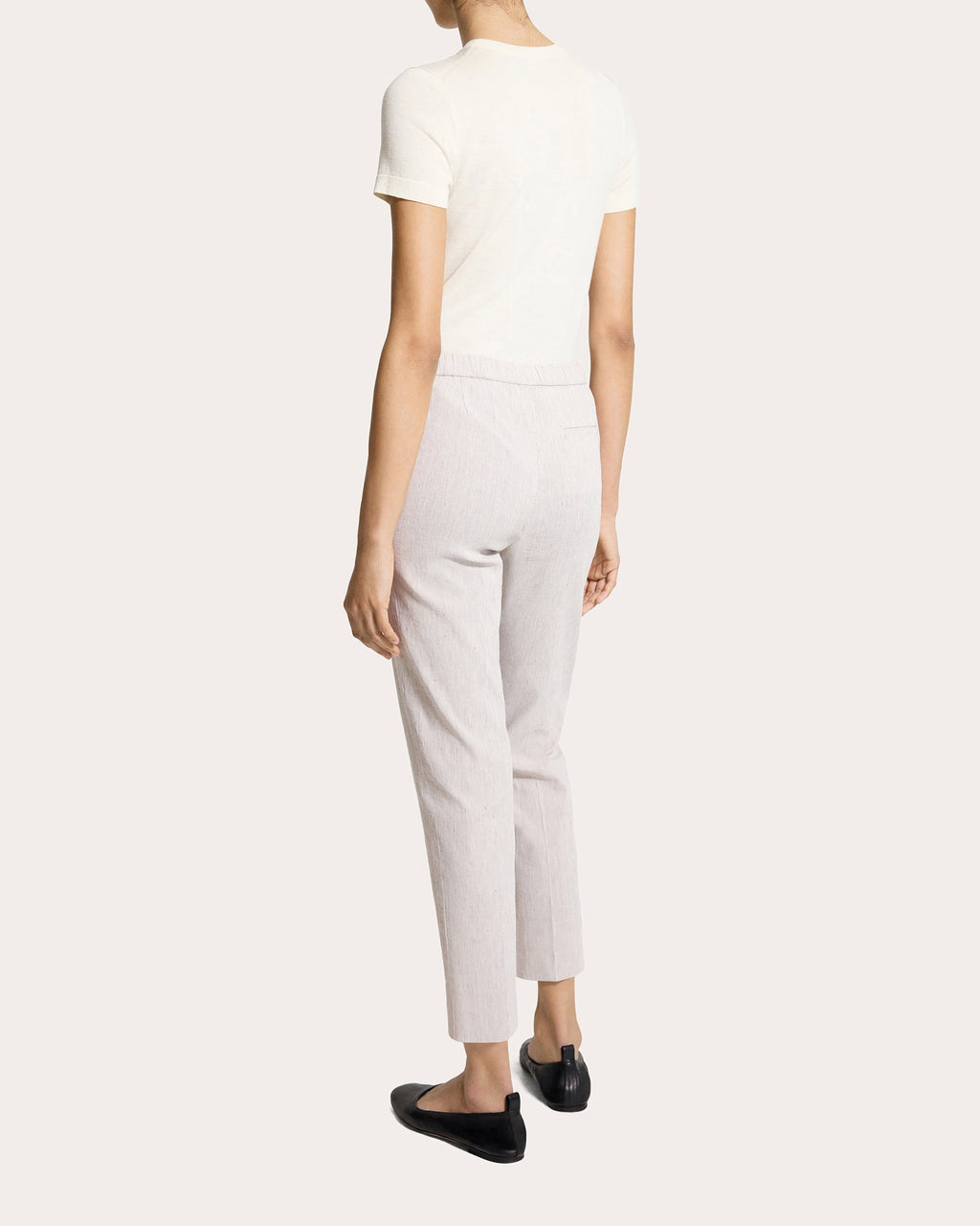 Treeca Textured Linen Cropped Pull-On Pants