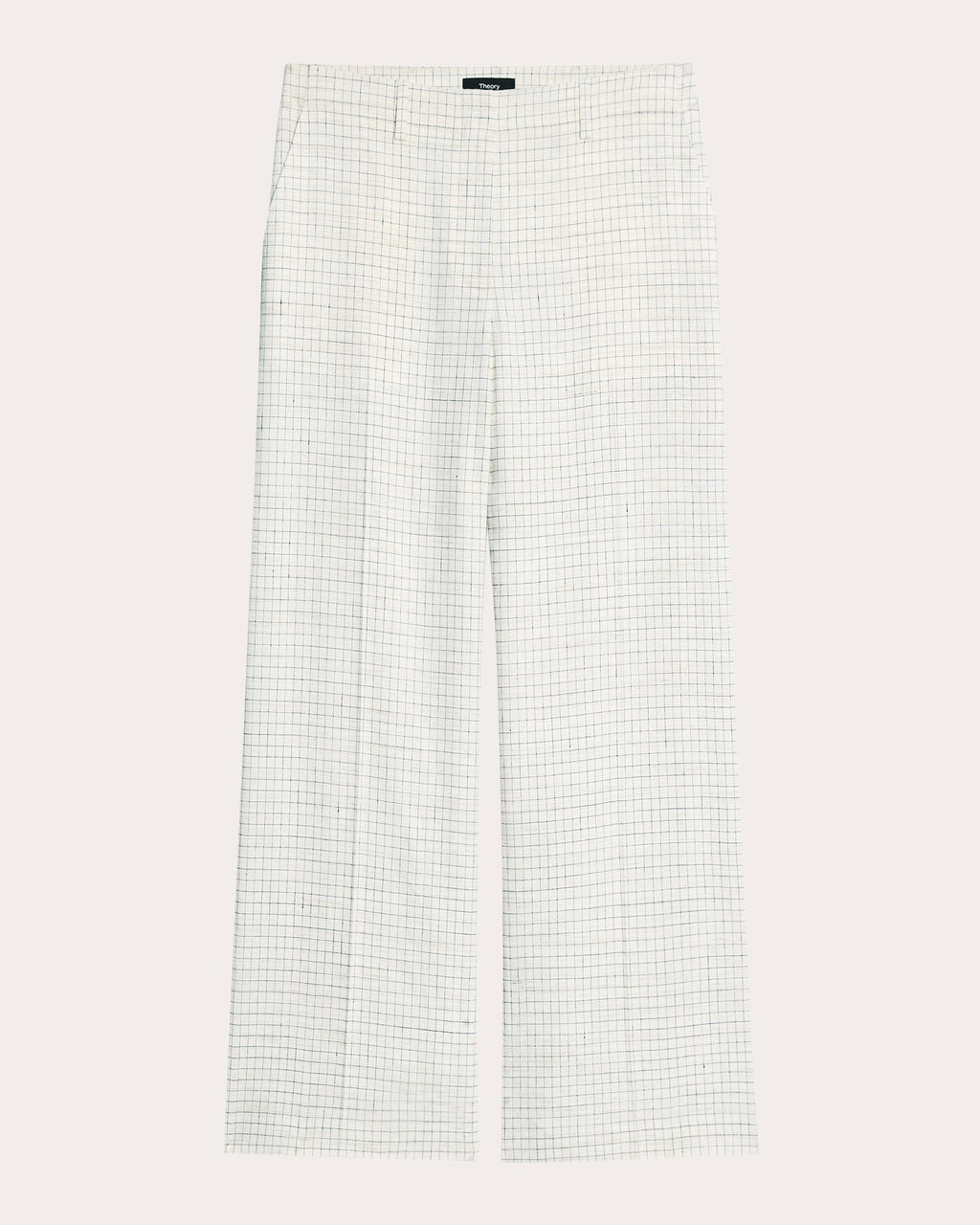 Check Linen-Blend Classic Relaxed Trousers