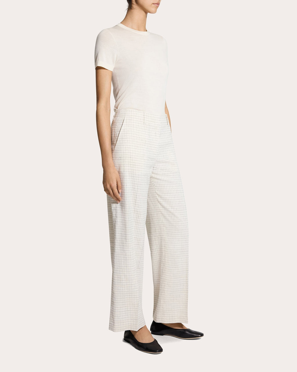 Check Linen-Blend Classic Relaxed Trousers