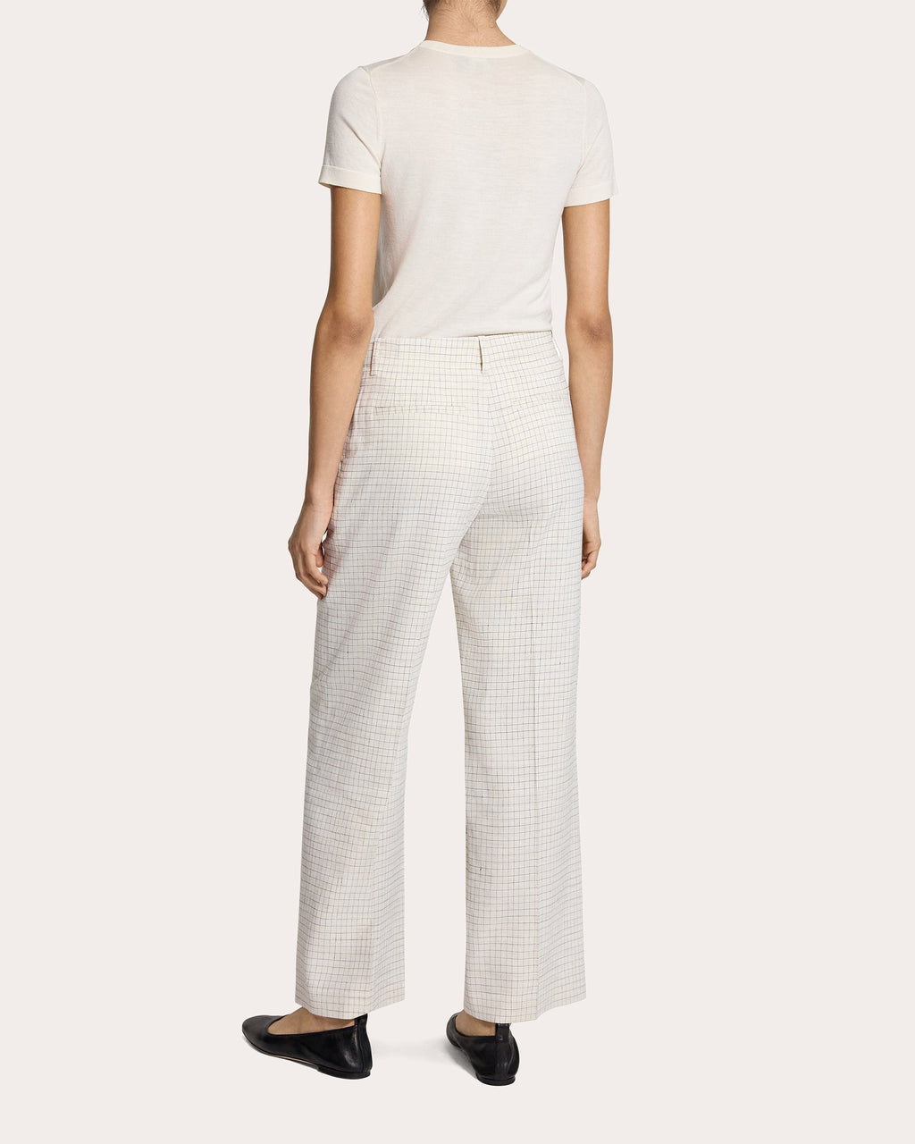 Check Linen-Blend Classic Relaxed Trousers