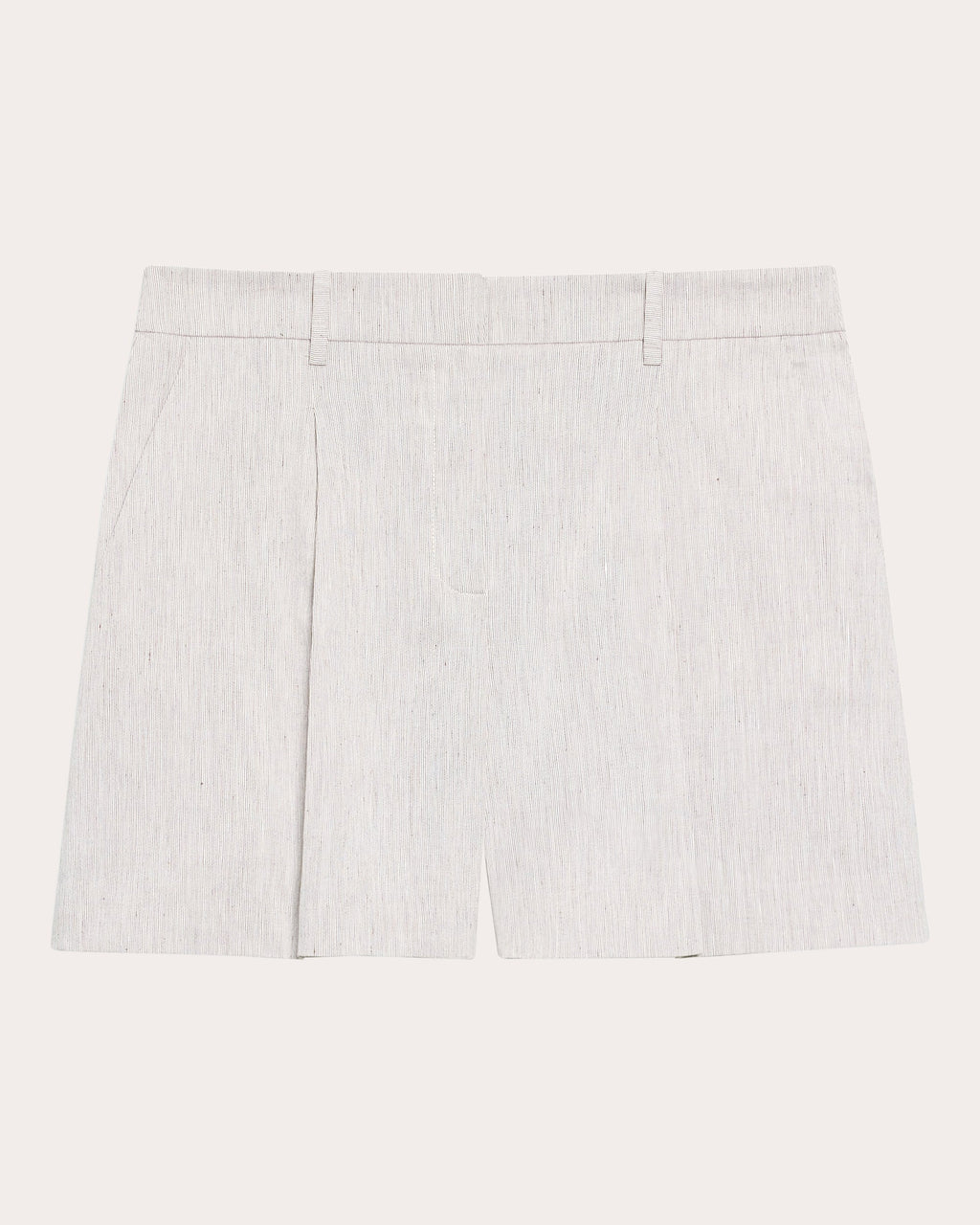 Textured Linen Pleated Shorts