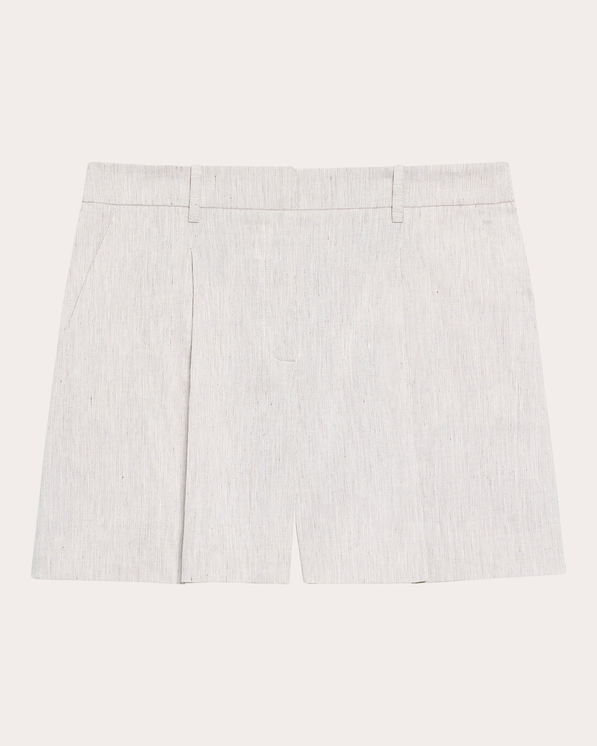 Textured Linen Pleated Shorts